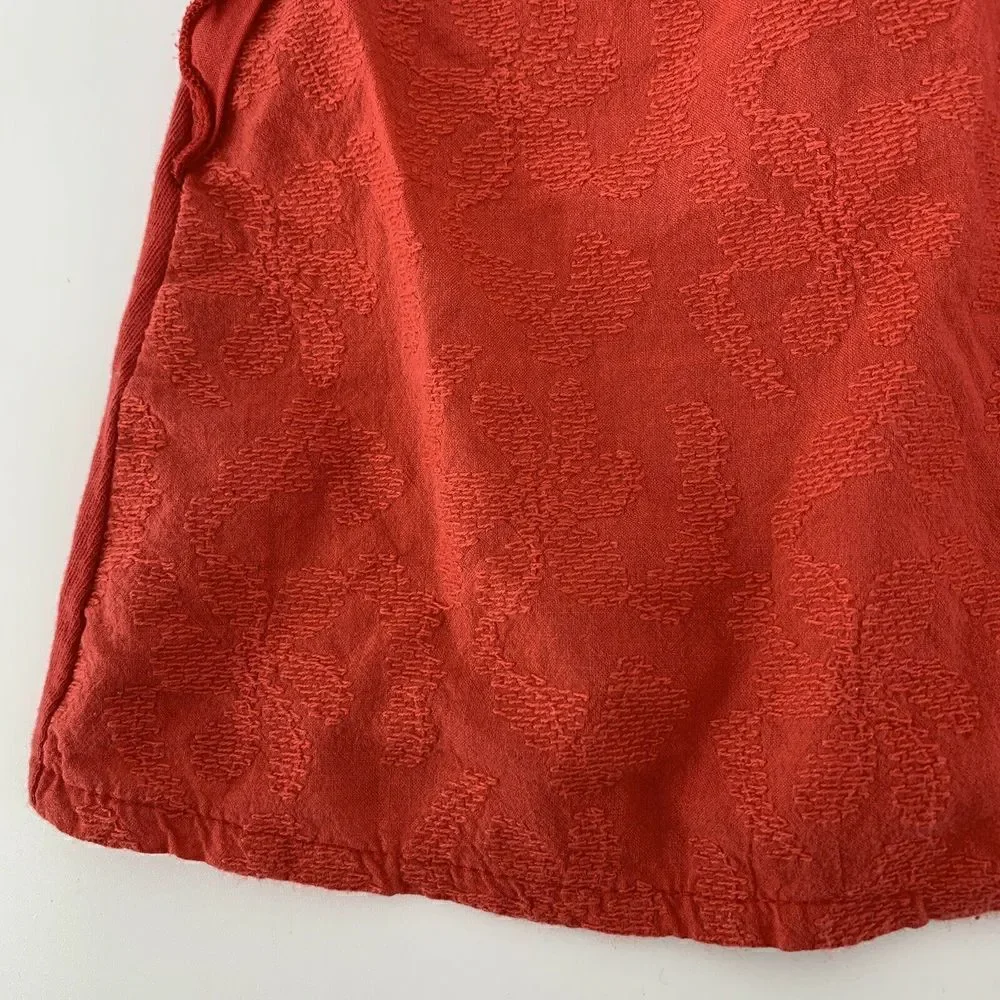 Zara Baby Red Ruffle Sleeveless Textured Top